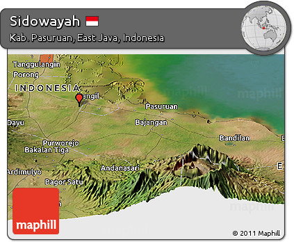 Satellite Panoramic Map of Sidowayah