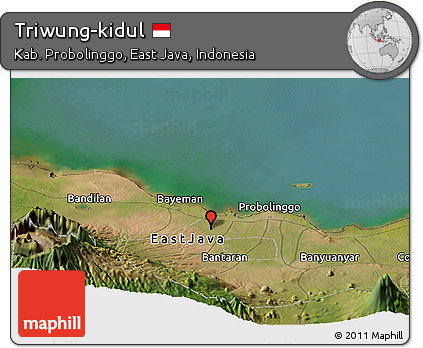Satellite Panoramic Map of Triwung-kidul