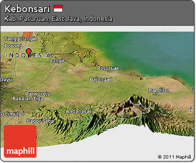 Satellite Panoramic Map of Kebonsari