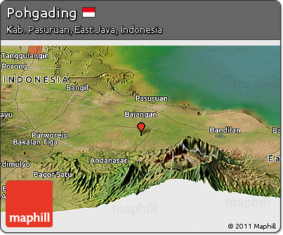 Satellite Panoramic Map of Pohgading
