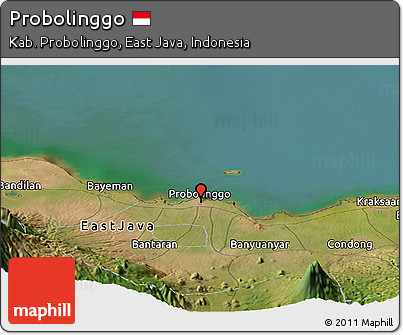 Satellite Panoramic Map of Probolinggo