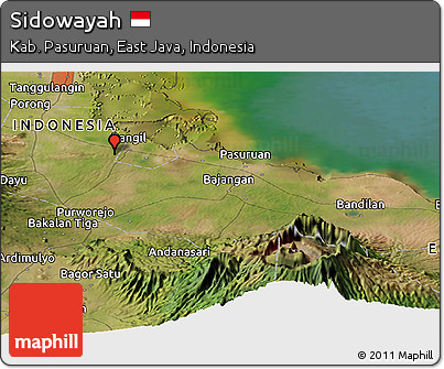 Satellite Panoramic Map of Sidowayah