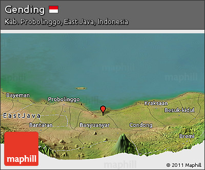 Satellite Panoramic Map of Gending