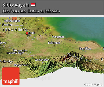 Satellite Panoramic Map of Sidowayah