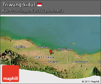 Satellite Panoramic Map of Triwung-kidul