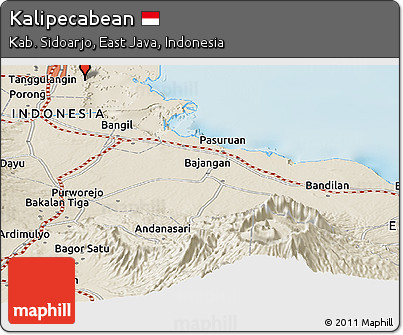 Shaded Relief Panoramic Map of Kalipecabean