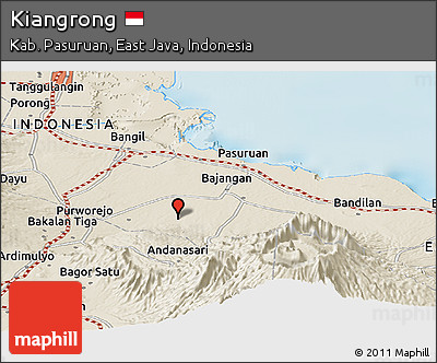 Shaded Relief Panoramic Map of Kiangrong
