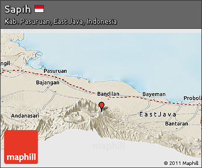 Shaded Relief Panoramic Map of Sapih