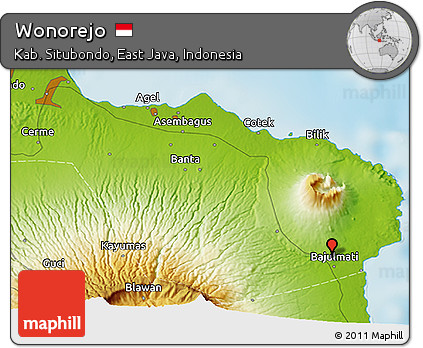 Physical 3D Map of Wonorejo