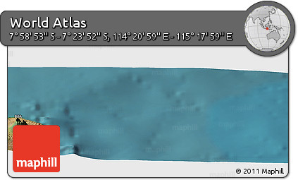 Satellite Panoramic Map of the Area around 7° 41' 23" S, 114° 49' 29" E