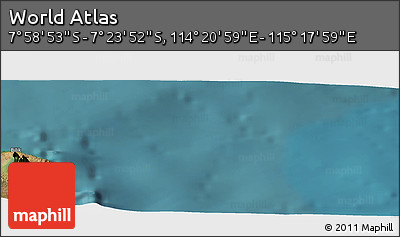 Satellite Panoramic Map of the Area around 7° 41' 23" S, 114° 49' 29" E