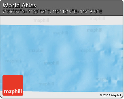 Shaded Relief 3D Map of the Area around 7° 41' 23" S, 115° 40' 30" E