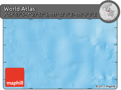 Shaded Relief Map of the Area around 7° 41' 23" S, 115° 40' 30" E
