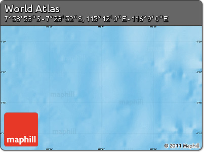 Shaded Relief Map of the Area around 7° 41' 23" S, 115° 40' 30" E