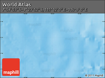 Shaded Relief Map of the Area around 7° 41' 23" S, 115° 40' 30" E