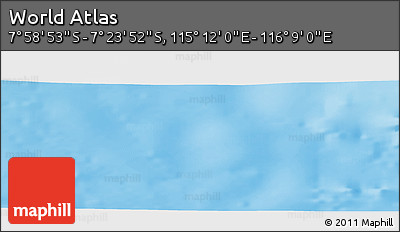 Shaded Relief Panoramic Map of the Area around 7° 41' 23" S, 115° 40' 30" E