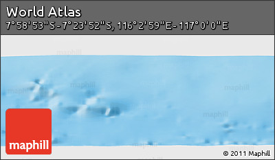 Physical Panoramic Map of the Area around 7° 41' 23" S, 116° 31' 30" E