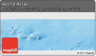 Physical Panoramic Map of the Area around 7° 41' 23" S, 116° 31' 30" E