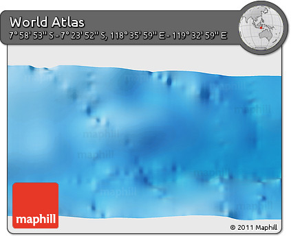 Physical 3D Map of the Area around 7° 41' 23" S, 119° 4' 29" E