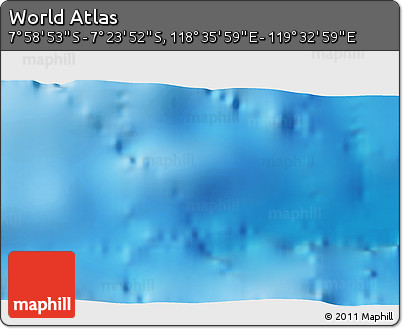 Physical 3D Map of the Area around 7° 41' 23" S, 119° 4' 29" E