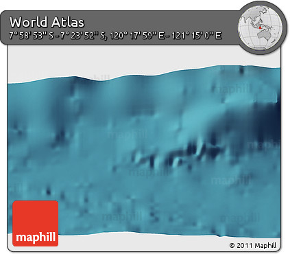 Satellite 3D Map of the Area around 7° 41' 23" S, 120° 46' 30" E