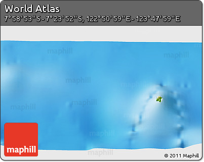 Physical 3D Map of the Area around 7° 41' 23" S, 123° 19' 29" E
