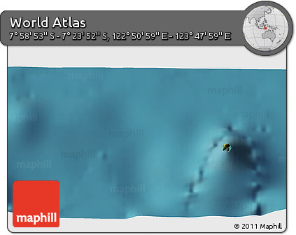 Satellite 3D Map of the Area around 7° 41' 23" S, 123° 19' 29" E