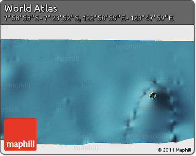 Satellite 3D Map of the Area around 7° 41' 23" S, 123° 19' 29" E