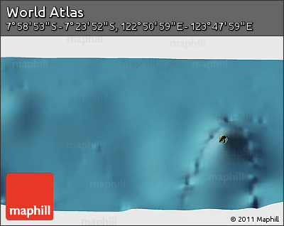 Satellite 3D Map of the Area around 7° 41' 23" S, 123° 19' 29" E