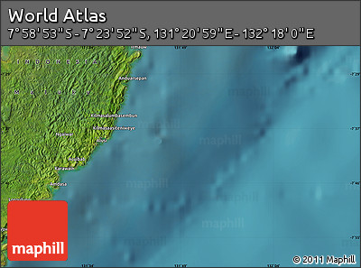 Satellite Map of the Area around 7° 41' 23" S, 131° 49' 29" E