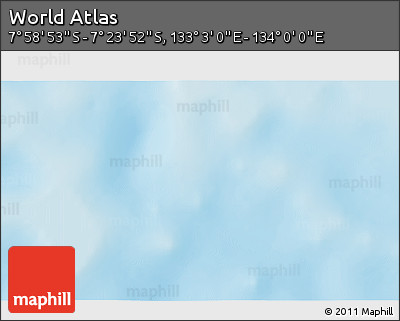 Physical 3D Map of the Area around 7° 41' 23" S, 133° 31' 30" E