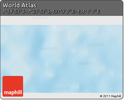 Physical 3D Map of the Area around 7° 41' 23" S, 133° 31' 30" E