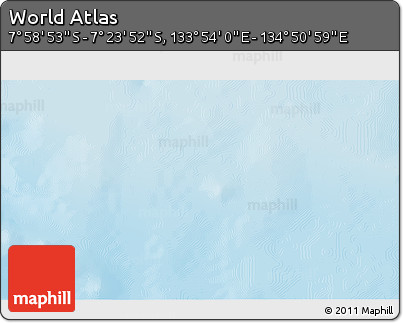Physical 3D Map of the Area around 7° 41' 23" S, 134° 22' 30" E