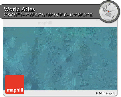 Satellite 3D Map of the Area around 7° 41' 23" S, 134° 22' 30" E