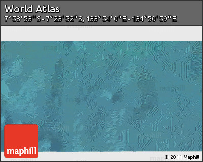 Satellite 3D Map of the Area around 7° 41' 23" S, 134° 22' 30" E