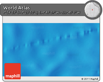 Shaded Relief 3D Map of the Area around 7° 41' 23" S, 134° 13' 29" W