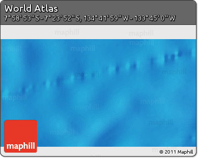 Shaded Relief 3D Map of the Area around 7° 41' 23" S, 134° 13' 29" W