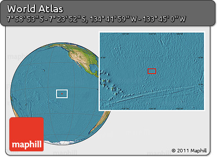 Satellite Location Map of the Area around 7° 41' 23" S, 134° 13' 29" W