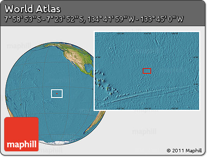 Satellite Location Map of the Area around 7° 41' 23" S, 134° 13' 29" W