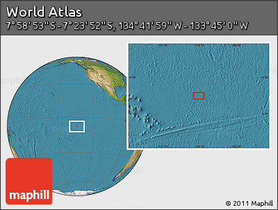 Satellite Location Map of the Area around 7° 41' 23" S, 134° 13' 29" W