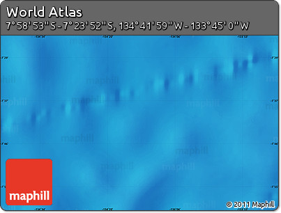 Physical Map of the Area around 7° 41' 23" S, 134° 13' 29" W