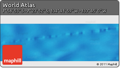 Shaded Relief Panoramic Map of the Area around 7° 41' 23" S, 134° 13' 29" W