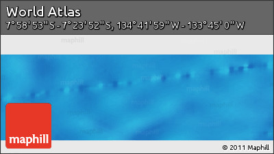 Shaded Relief Panoramic Map of the Area around 7° 41' 23" S, 134° 13' 29" W
