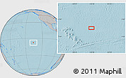 Gray Location Map of the area around 7° 41' 23" S, 135° 55' 30" W, hill shading