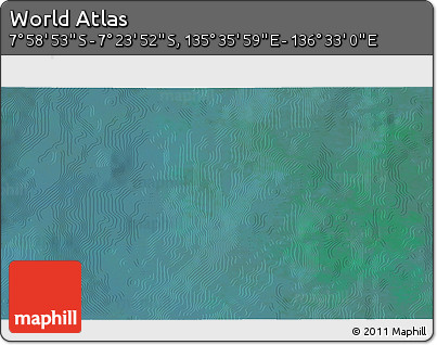 Satellite 3D Map of the Area around 7° 41' 23" S, 136° 4' 29" E