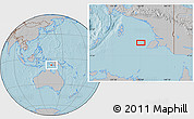 Gray Location Map of the area around 7° 41' 23" S, 136° 55' 30" E, hill shading