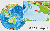 Physical Location Map of the area around 7° 41' 23" S, 136° 55' 30" E