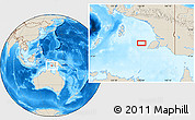 Shaded Relief Location Map of the area around 7° 41' 23" S, 136° 55' 30" E