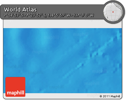 Shaded Relief 3D Map of the Area around 7° 41' 23" S, 137° 37' 30" W