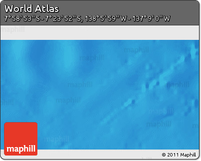 Shaded Relief 3D Map of the Area around 7° 41' 23" S, 137° 37' 30" W